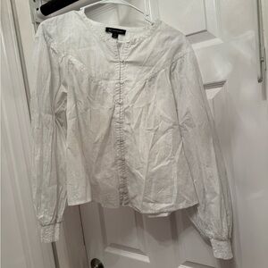 INC International Concepts White & Silver Blouse